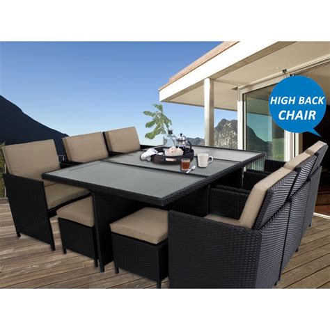 Shop this collection (15) $ 329 00 /pair. Centra 12 Seat PE Wicker Outdoor Dining Set - Black | Buy ...