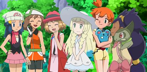 All Ash Girl Friends Along His Journey Pokemon Characters Pokemon