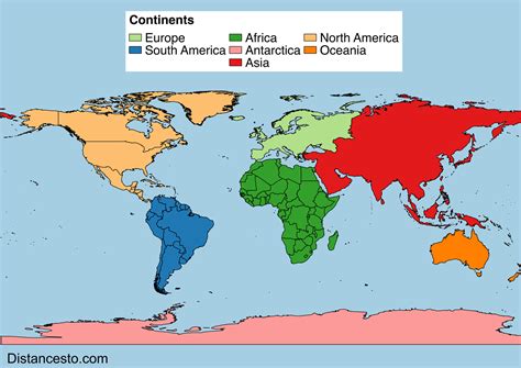 World Map World Map Showing All The Continents With All