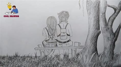 How To Draw Couple Sitting How To Draw A Couple Step By Step Couple