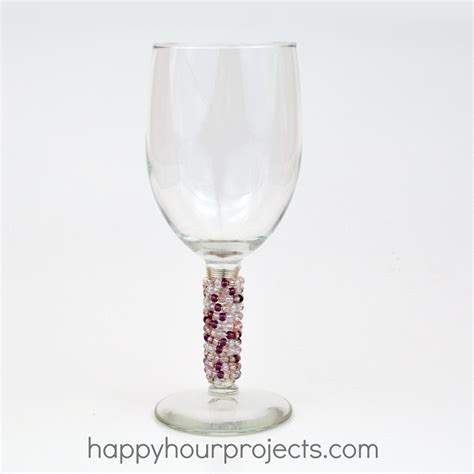 Beaded Dollar Store Wine Glasses Happy Hour Projects