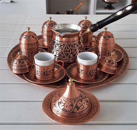 Turkish Arabic Coffee Set Copper Coffee Cup Set Copper Etsy
