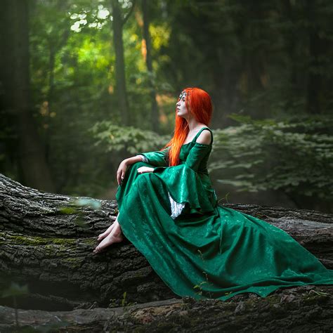 2048x2048 Redhead Girl Forest Cosplay Ipad Air Hd 4k Wallpapersimagesbackgroundsphotos And