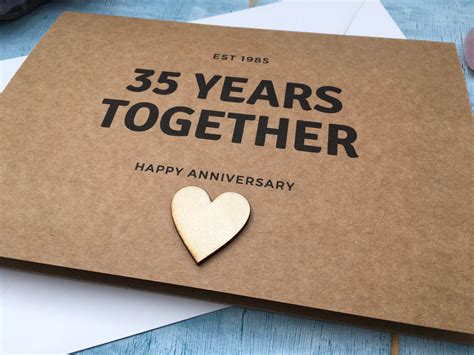 Personalised 35 Year Wedding Anniversary Card 35th Etsy Uk