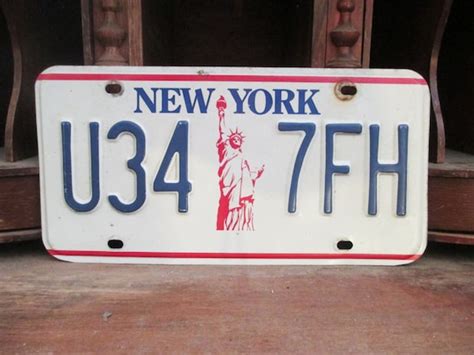 Vintage 90s New York License Plate Statue Of Liberty Ny Tag