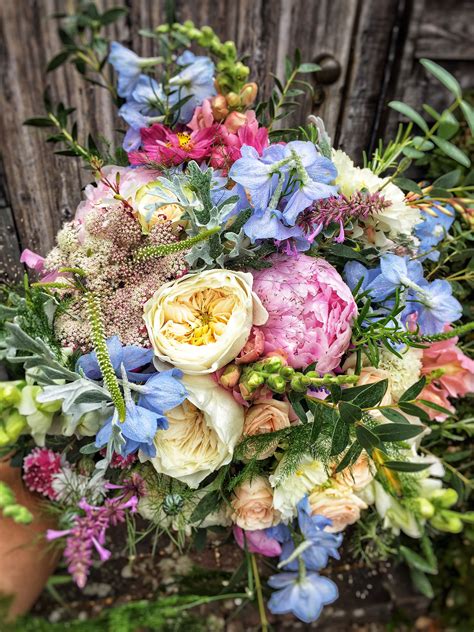 Peonies And Country Garden Flowers Create A Beautiful Natural Bouquet