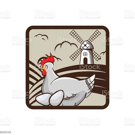 Chicken Farm Emblem Vector Illustration Stock Illustration Download