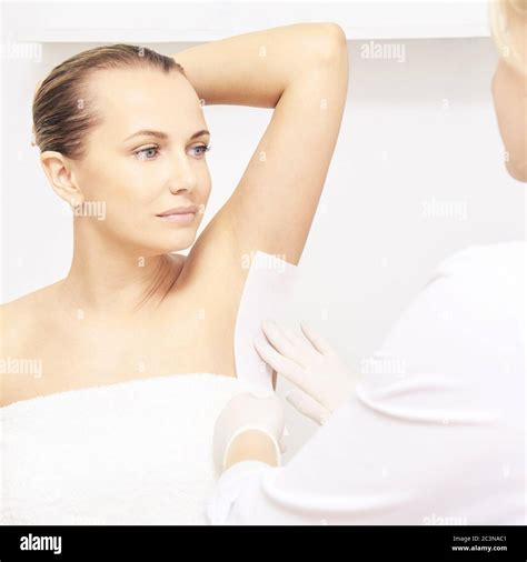 Waxing woman body. Sugar hair removal. laser service epilation. Salon