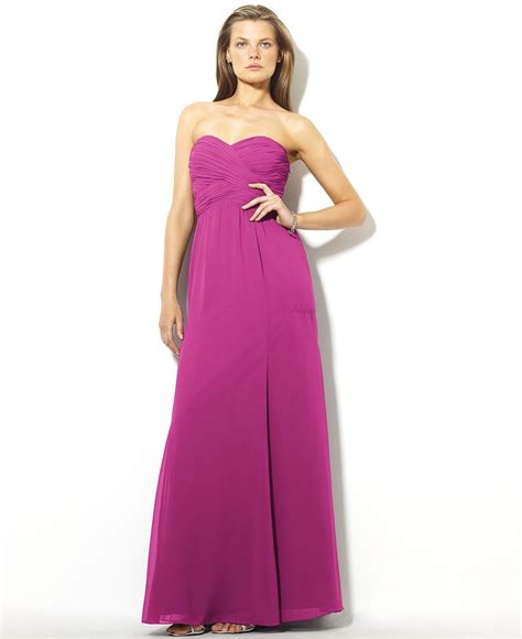 Lauren By Ralph Lauren Dress Strapless Evening Gown Womens Dresses Macys Evening Gowns