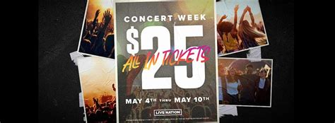live nation announces 25 all in tickets for concert week may 4 10