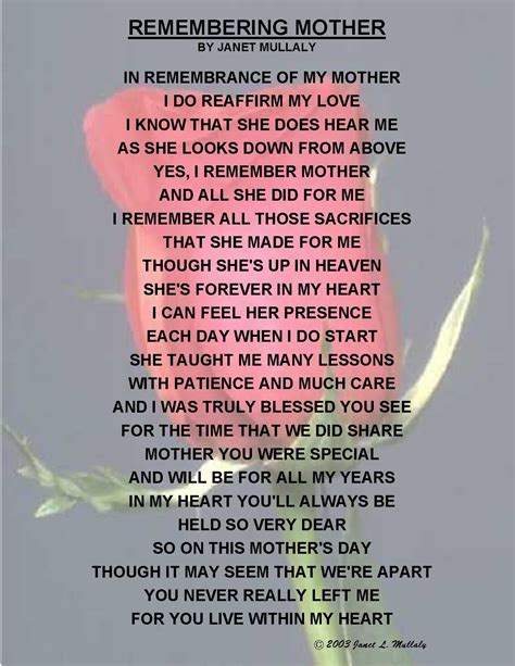 Inspirational Posters And Ts Remembering Mother Mother Poems