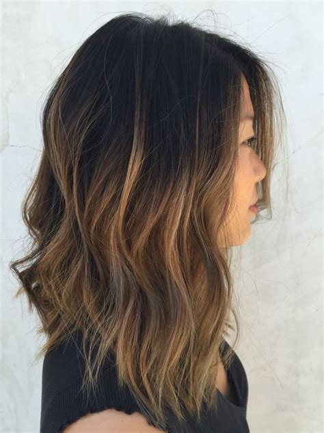 See more ideas about short hair we have some best ideas for easy hairstyles short in back longer in front for you. Picture Of textured bob with caramel ombre wavy hair
