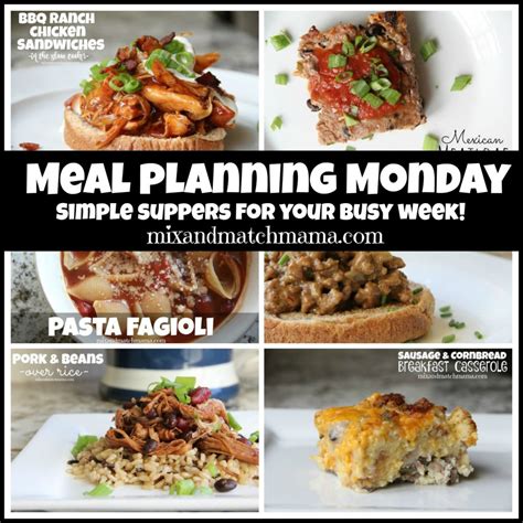 Meal Planning Monday 170 Mix Match Mama