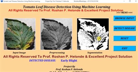 Tomato Leaf Disease Detection Using Image Processing Python Project