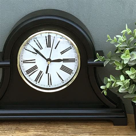 Eg3352 Traditional Style Black Mantel Clock Interior Flair