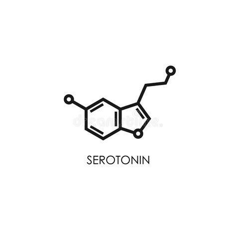 Estructura Molecular De Serotonina Molécula De Neurotransmisor Fórmula Química Esquelética