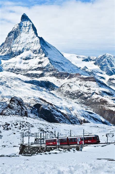 Train At Matterhorn Editorial Stock Image Image Of Switzerland 8724944