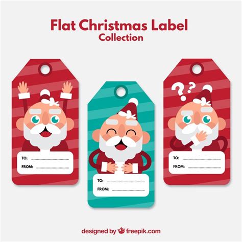 Free Vector Selection Of Three Christmas Labels With Santa Claus