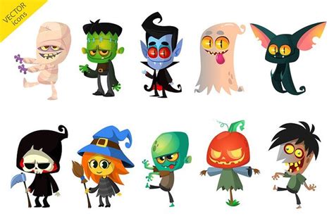 Cartoon Halloween Vector Characters Halloween Vector Halloween