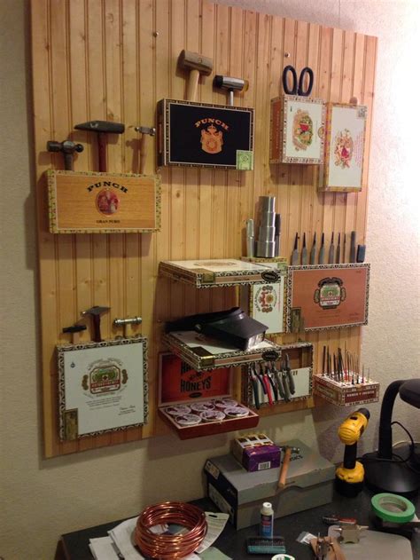 My Crafty Tool Rack For The New Studio Repurposed Cigar Boxes