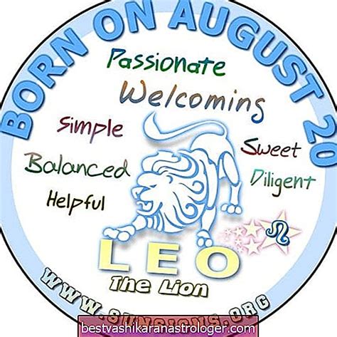 20 De Agosto Zodiaco Horóscopo De Cumpleaños Completo Y Perfil De