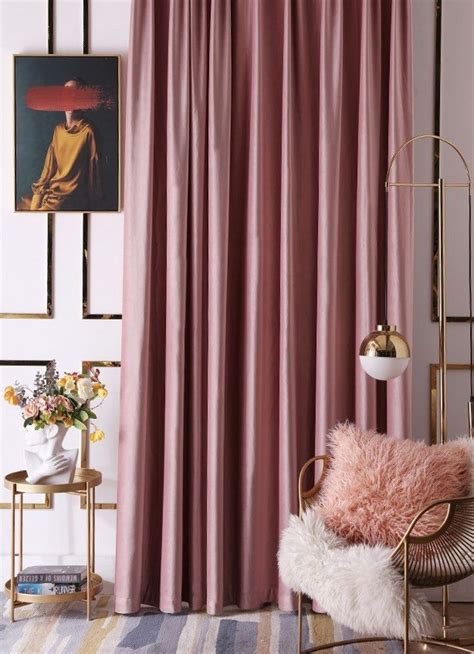 Dusty Rose Luxury Velvet Curtains Custom Made Curtain Panels Etsy