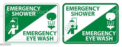 Emergency Showereye Wash Symbol Sign Isolate On White Backgroundvector
