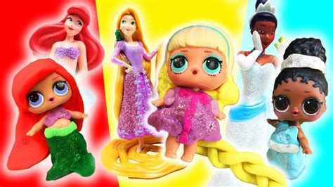Lol Surprise Dolls Disney Princess Makeovers And Princess Training
