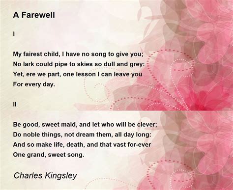 A Farewell Poem By Charles Kingsley Poem Hunter
