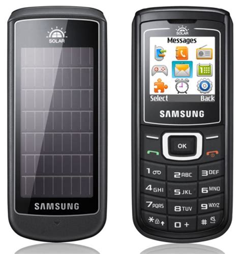 Samsung E1107 Cell Phone With Built In Solar Panel