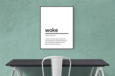 Woke Word Definition Printable Wall Art Home Wall Decor Etsy