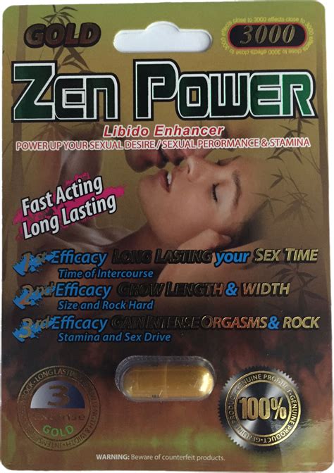 Zen Power Gold 3000 Male Sexual Enhancement Pill Rhino Platinum 7