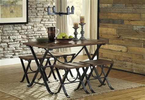 Industrial Style Rectangular Dining Room Table Set By Signature Design