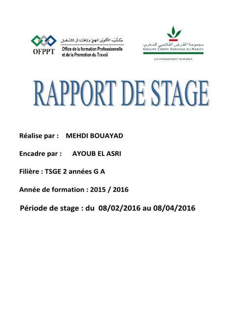 Rapport De Stage Crédit Agricole Pdf Banques Chèque