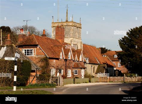 General View Of The Village Of Bucklebury West Berkshire Stock Photo