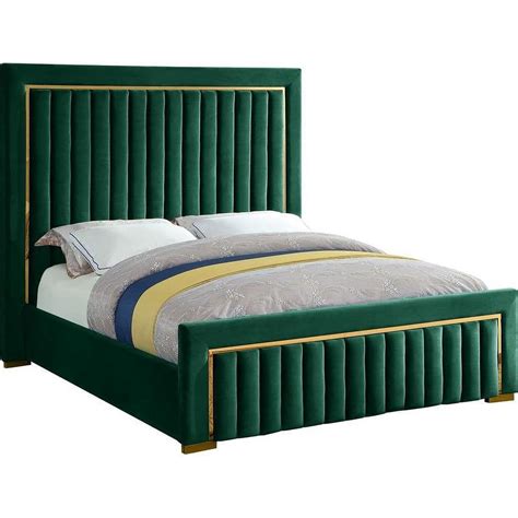 Meridian Furniture Dolce Green Velvet King Bed