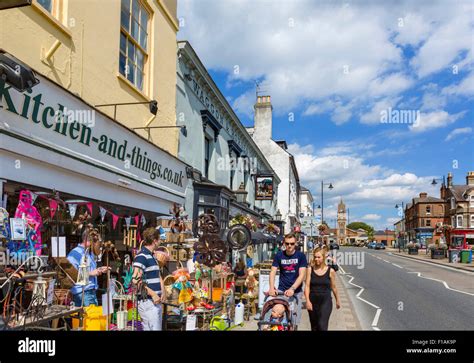 Shops On The High Street Newmarket Suffolk England Uk Stock Photo