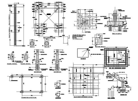 Details Of Foundation Layout Plan Tower Layout Plan Reinforcement Of
