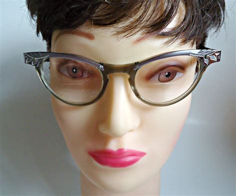 vintage 1950s cat eye glasses frames 40s 50 s browline frames can opt steampunk cat eye