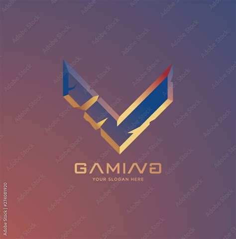 Initial Letter V Gaming Esports Style Logo Template Stock Vector