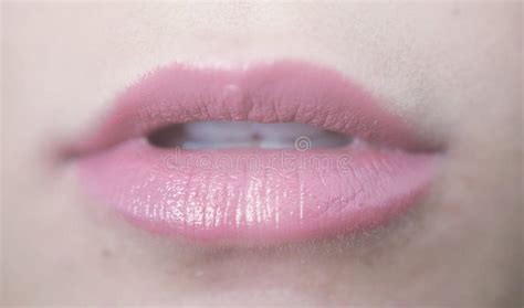 Close Up Of Beautiful Pink Sensual Lips Of Young Girl Stock Image Image Of Eating Face 131220783