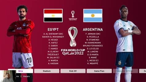 Pes 2020 Egypt Vs Argentina Fifa World Cup 2022 Qatar Full Match All Goalshd Youtube