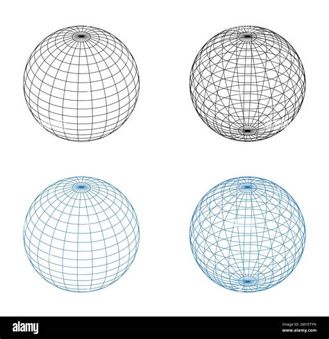 Wireframe Sphere Geometric Globe Grid 3d Spheres Earth Latitude And
