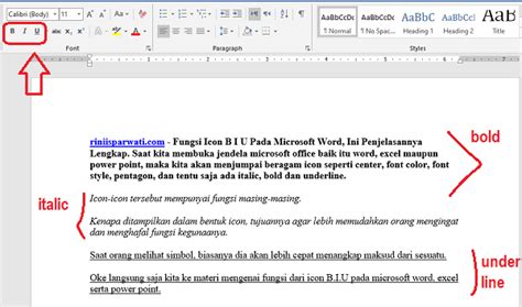 Fungsi Icon B I U Pada Microsoft Word Ini Penjelasannya Lengkap