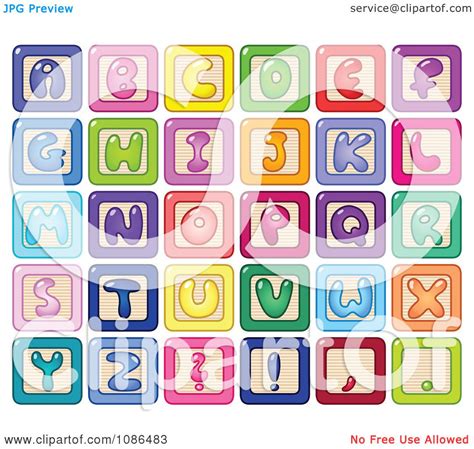 Clipart Colorful Capital Letter Alphabet Blocks Royalty Free Vector