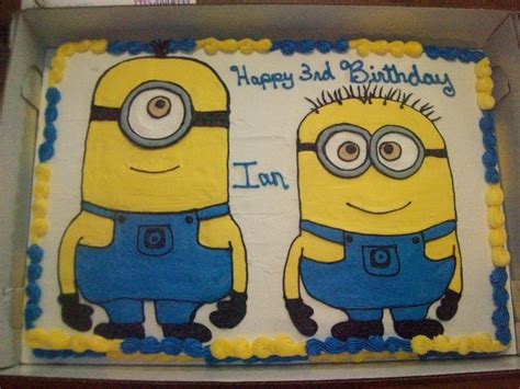 Minions movie games theme birthday cake design with fondant bob the minion kevin and bananas by rasna @ rasnabakes. Full sheet cake, Minions, buttercream icing | Minion ...