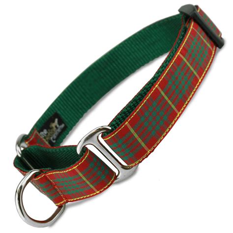 Plaid Martingale Dog Collar, Cameron Tartan, Limited Slip, Safety