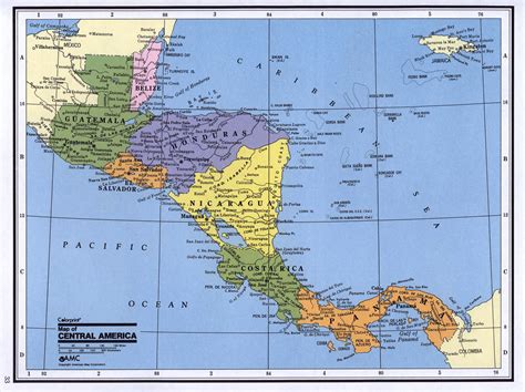Mapa Político Detallado De América Central América Central Y El