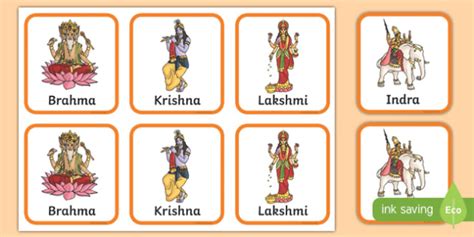 Hindu Gods Snap Cards Activity Teacher Made
