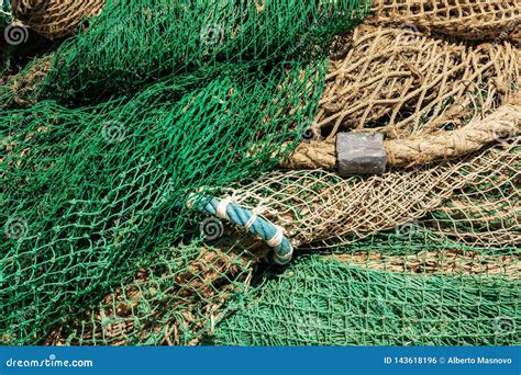 Extreme Close Up Of Fishing Nets Full Frame Stock Photo Image Of